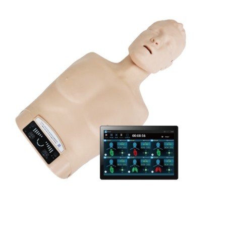Bls sherpa x-oefenpop met reanimatie visuele, geluids- en digitale feedback op android-app