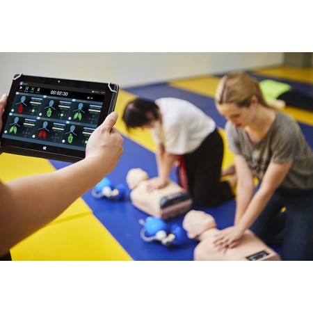 Bls sherpa x-oefenpop met reanimatie visuele, geluids- en digitale feedback op android-app