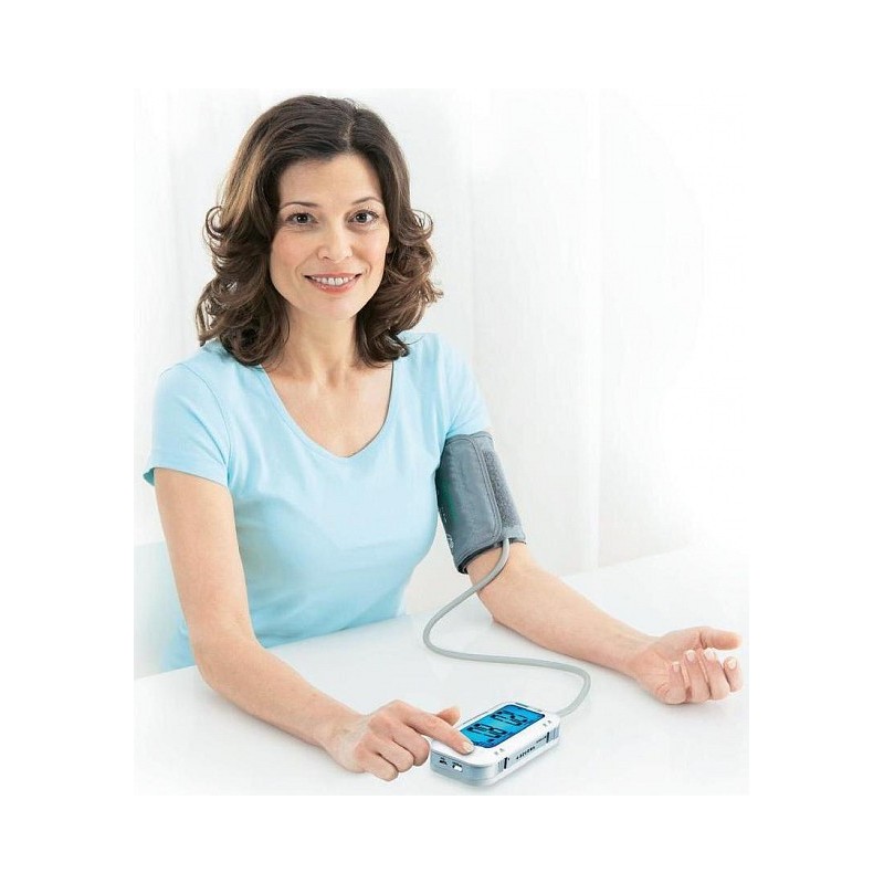 Digital upper arm blood pressure monitor bu575 connect with bluetooth and alarm clock