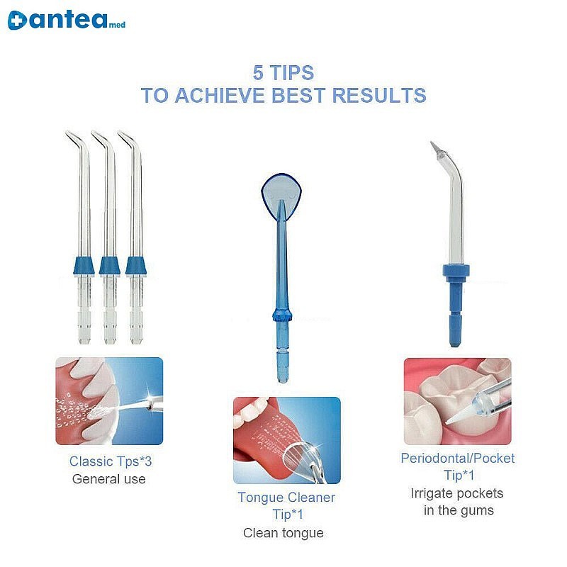 Flosser dentar cu apă de călătorie anteajet cu 3 setări