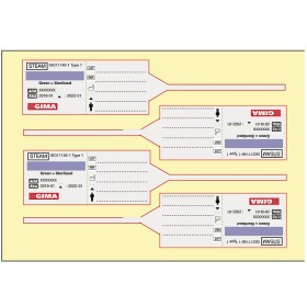 Etichetta autoadesiva per sigiillare contenitore con pin - conf. 1100 pz.