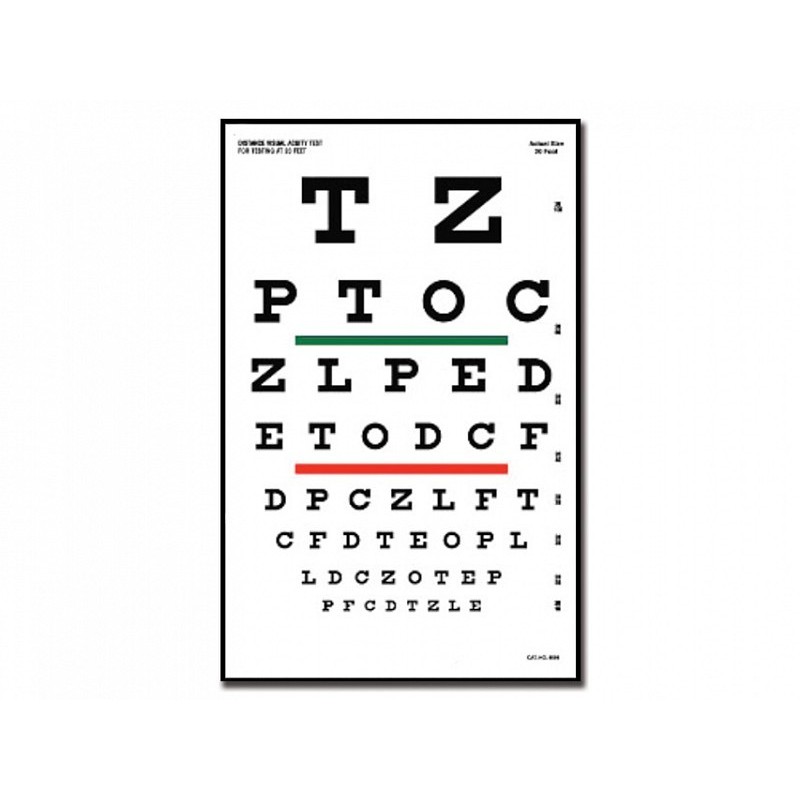 Placă „snellen” - 6 m - 23x35,5 cm