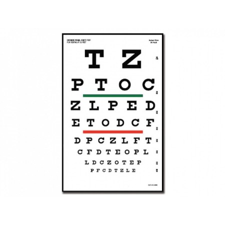 Tablero snellen - 6 m - 23x35,5 cm