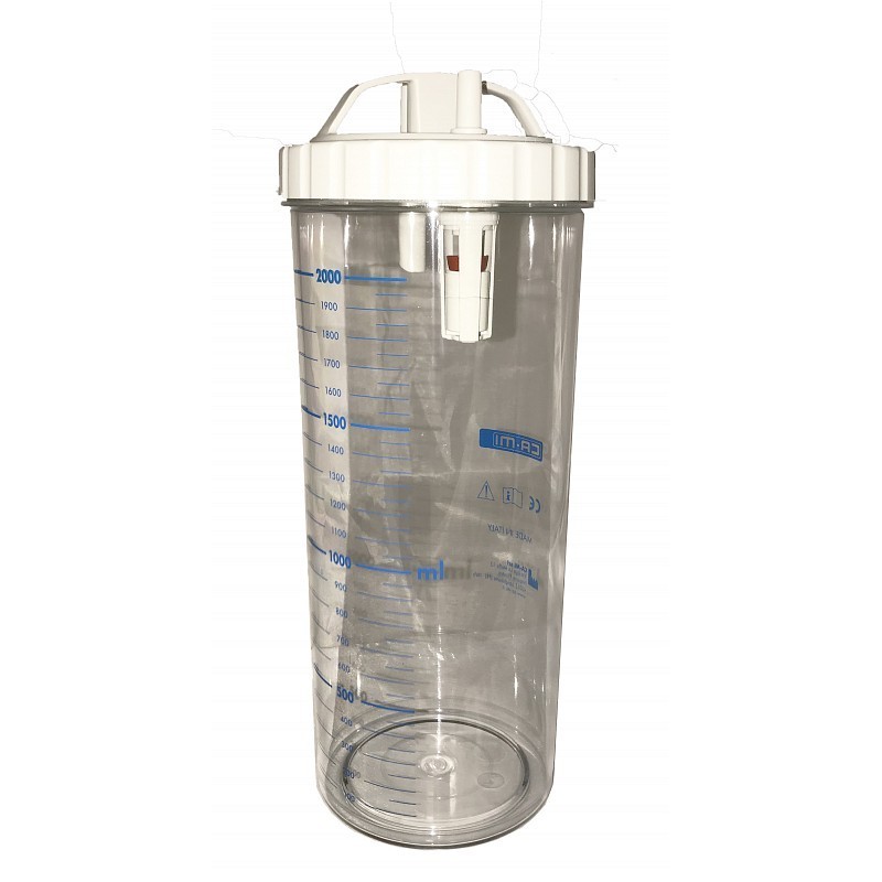 Pot chirurgical complet de 2 litres autoclavable (max 120°c) pour aspirateurs new askir, new aspiret et new hospivac