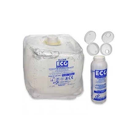 Transparent gel for ultrasound and pulsed light eco supergel clear in 5 lt. bag