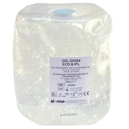 Gel transparente para ultrassom e luz pulsada g0084 em bolsa de 5 lt.