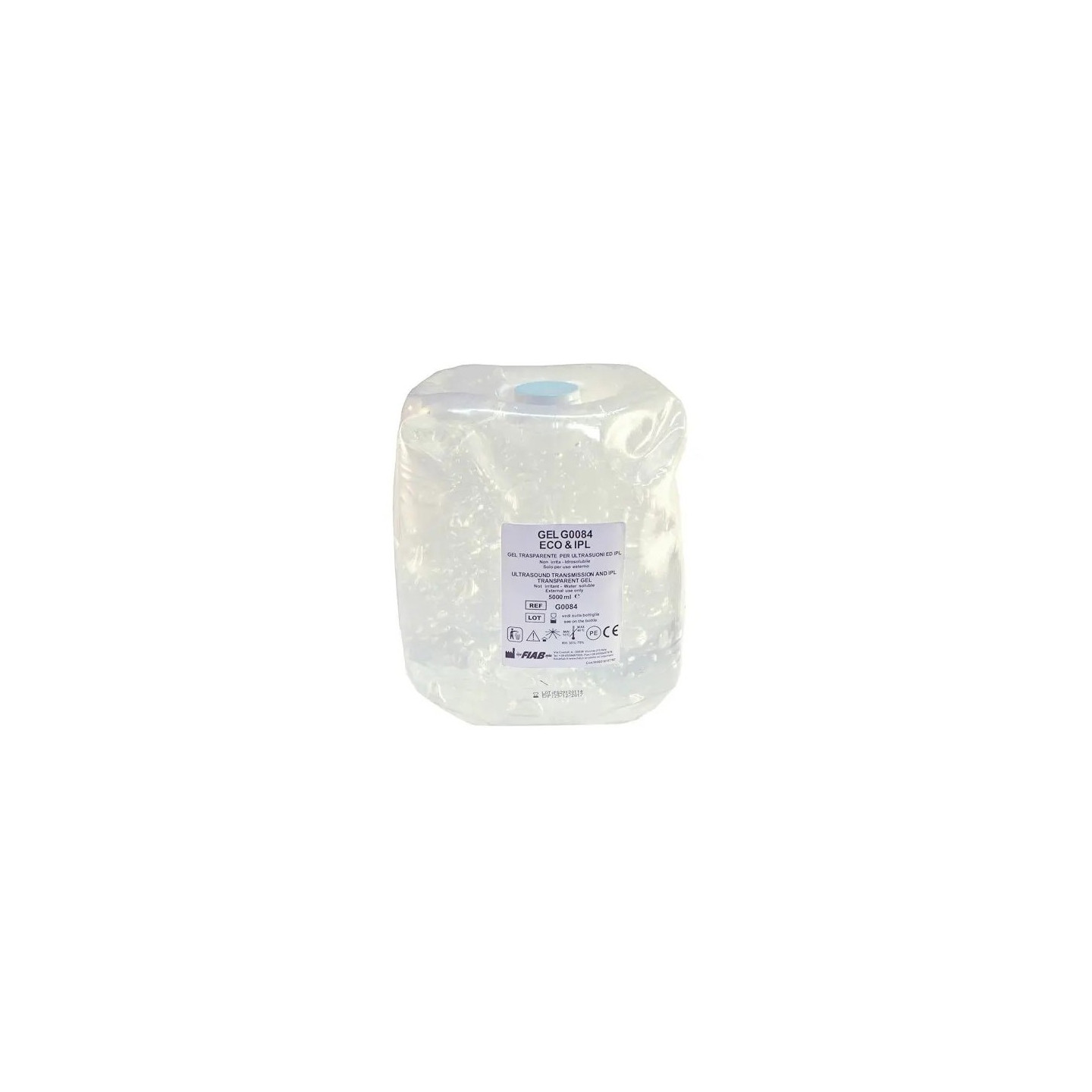 Gel Transparente para Ultrasonidos y Luz Pulsada G0084 en bolsa de 5 lt.