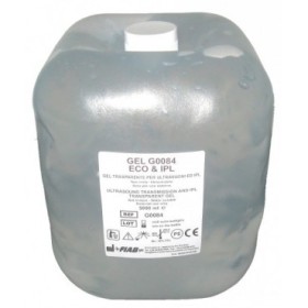 Gel transparente para ultrassom e luz pulsada g0084 em embalagem de 5 litros.