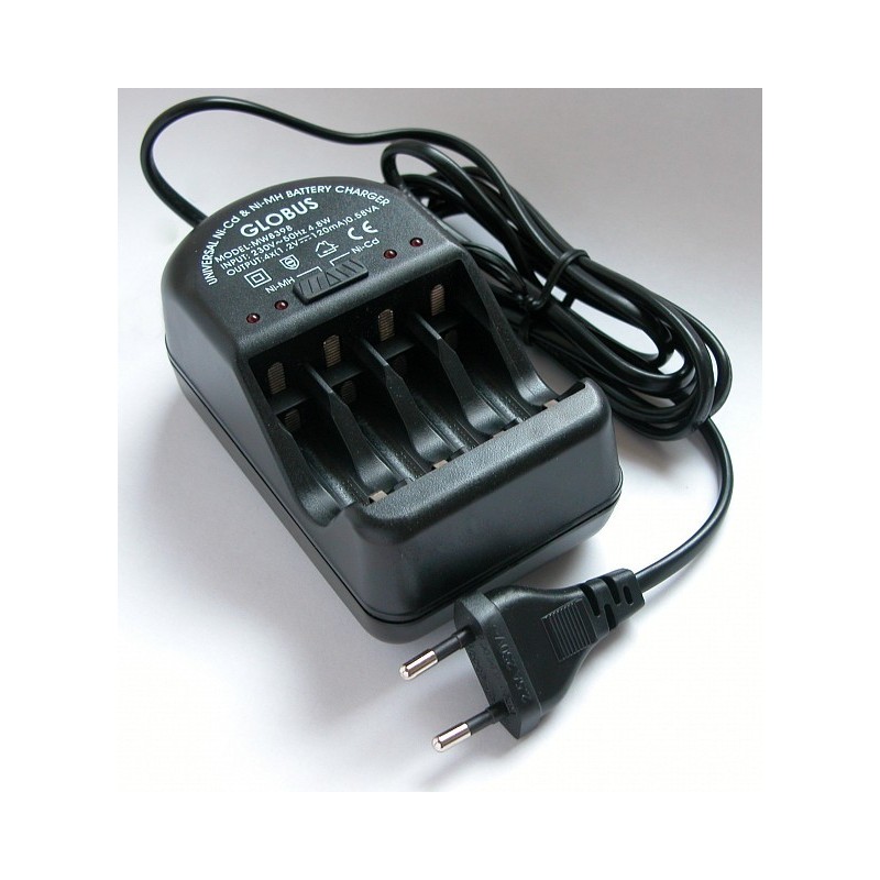 Cargador globus para pilas aa y aaa