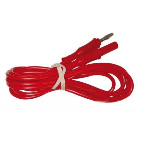 CÂble avec fiches mÂles rouges - 4mm pour ÉlectrothÉrapie professionnelle