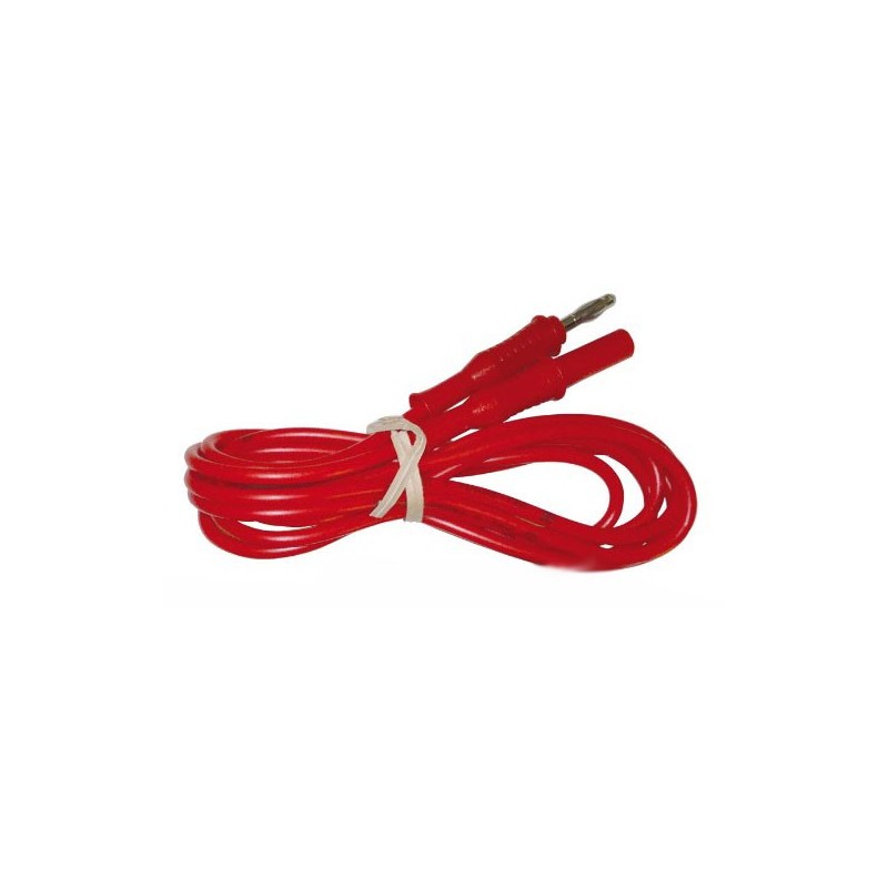 CÂble avec fiches mÂles rouges - 4mm pour ÉlectrothÉrapie professionnelle