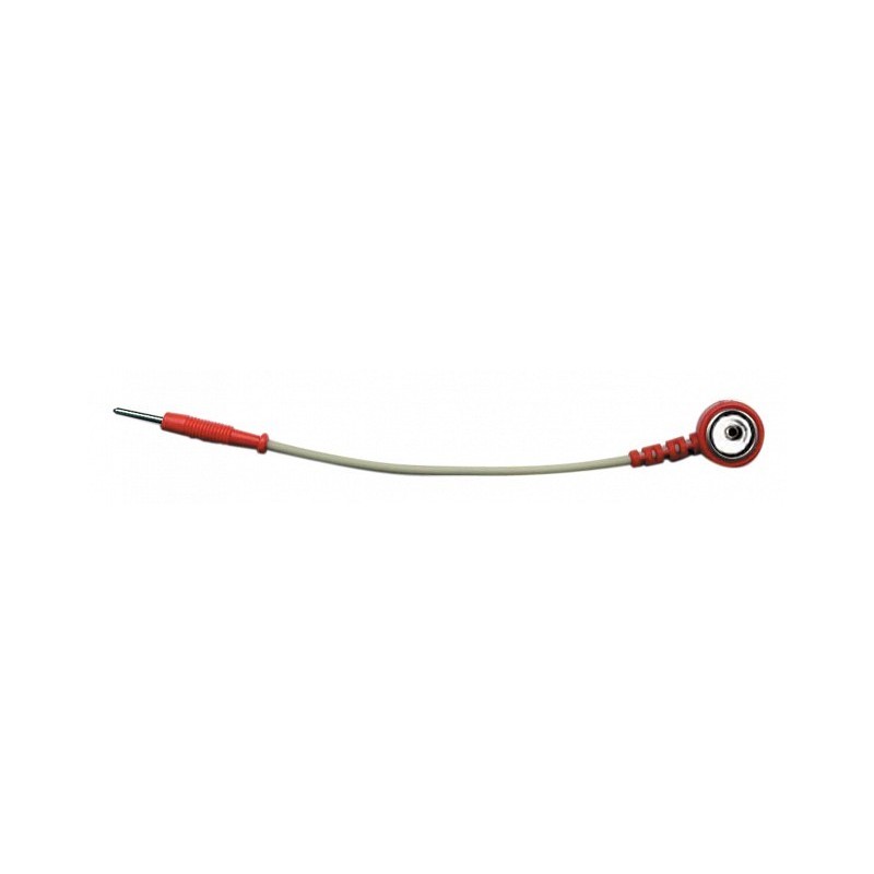 Red adapter perforated - plug 2 mm /wire/ male clip