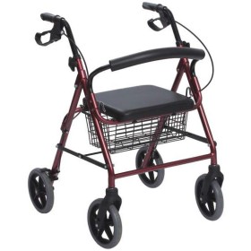 Roter faltbarer aluminium-rollator - neu generalÜberholt