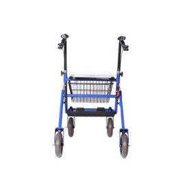 Rollator in acciaio pieghevole blu - nuovo ricondizionato
