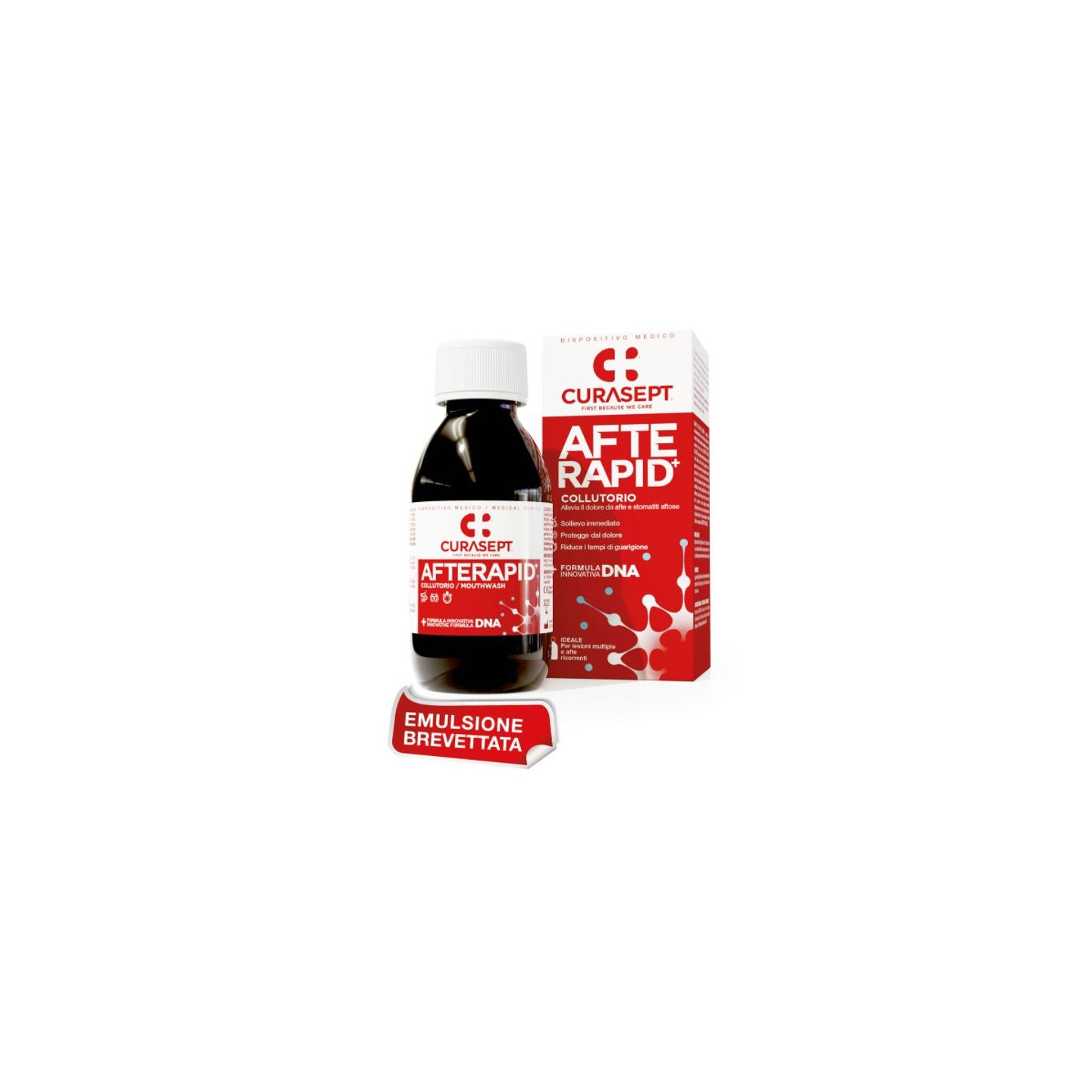Curasept afte rapid mouthwash recurrent afte - 125 ml innovative dna formula
