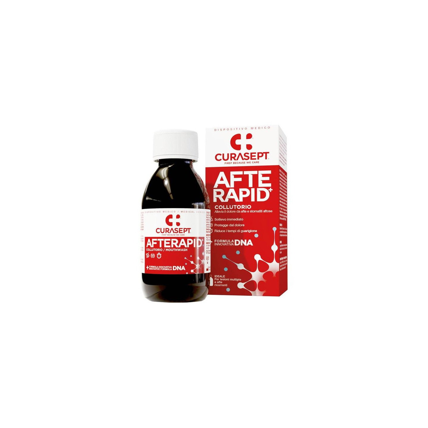 Curasept afte rapid collutorio afte ricorrenti - 125 ml formula innovativa dna