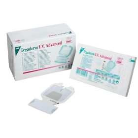 Tegaderm 3m i.v. advanced 6,5x7 cm für periphere linien - packung 100 stk.