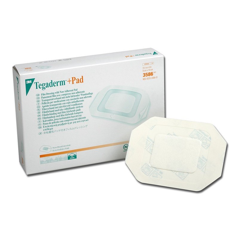 3m tegaderm + pad - steriler transparenter verband 9x10 cm mit pad, 3586 - packung 25 stk.