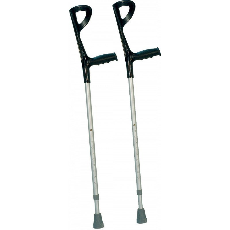 Pair of forearm crutches with non-slip tip