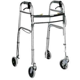 Duralumin rollator 4 kerék 5', karfékekkel