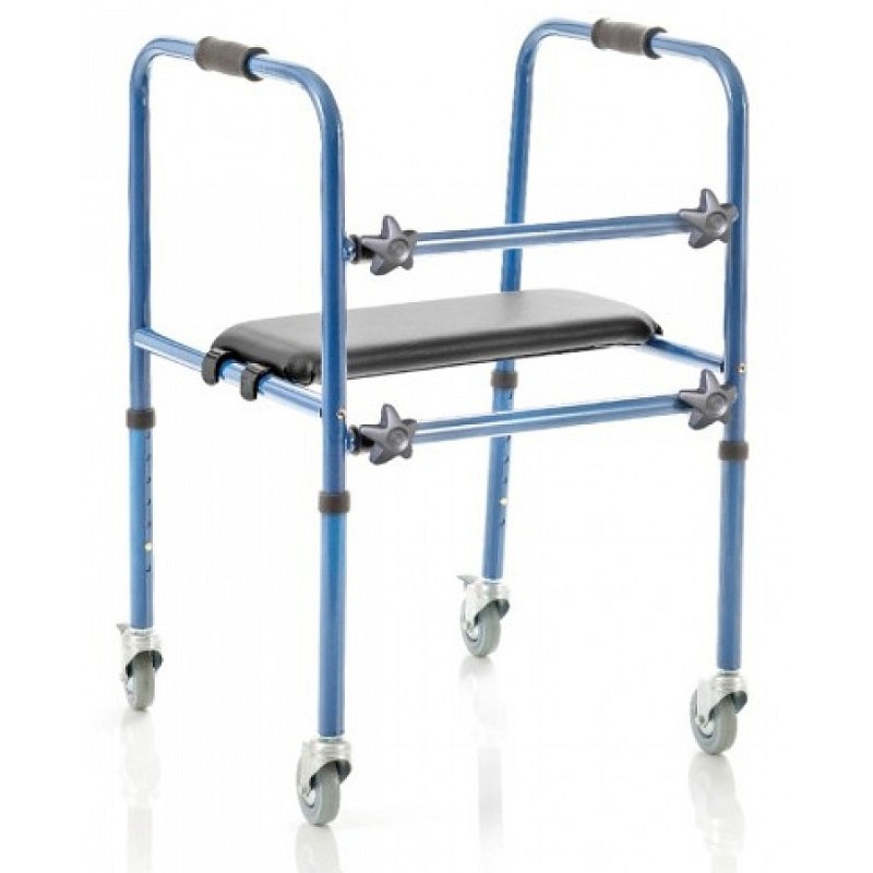 Foldable walker with 4 swivel wheels - removable
