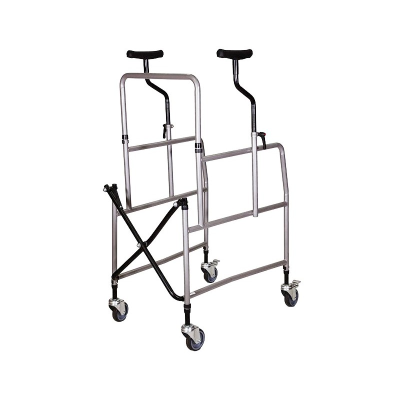 Andador plegable ajustable en altura para las axilas