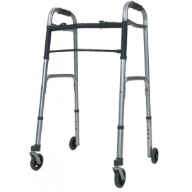 Duralové rolátory, 2 přední otočná kola a 2 pevná zadní kola 3,7''