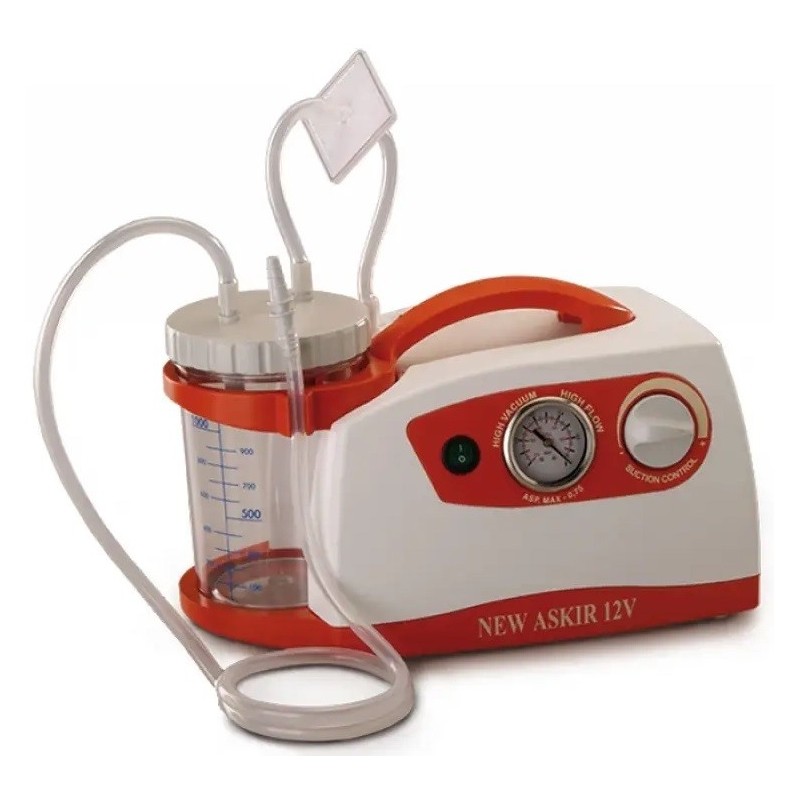 Aspirateur chirurgical new askir 30 12v vase 1 lt - pour ambulance uniquement avec câble de voiture 12v