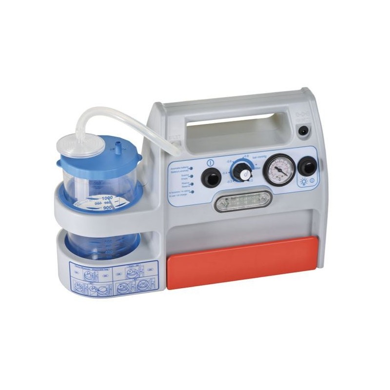Aspiratore chirurgico professionale - aspimed 1.9 - vaso da 1l a batteria ricaricabile e tensione di rete