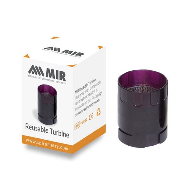 Turbina reutilizable para mir espirómetros