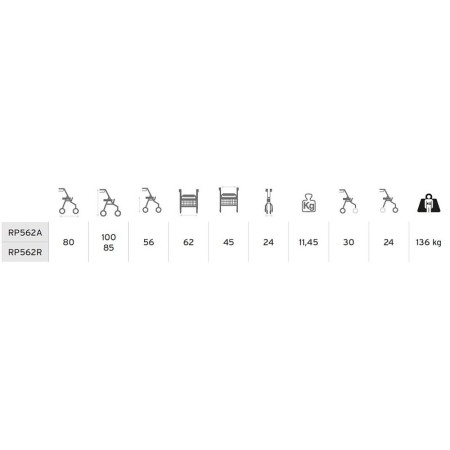 Rollator pieghevole ermes (azzurro) in alluminio con 4 ruote pneumatiche