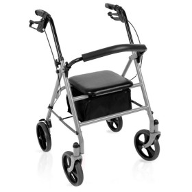 Opvouwbare rollator in gelakt staal – teti – zilver 