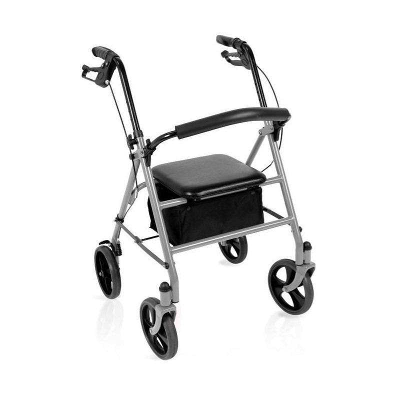 Składany rollator ze stali lakierowanej – teti – silver 