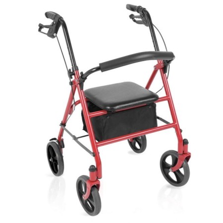 Rollator pliabil din oțel vopsit – teti – roșu