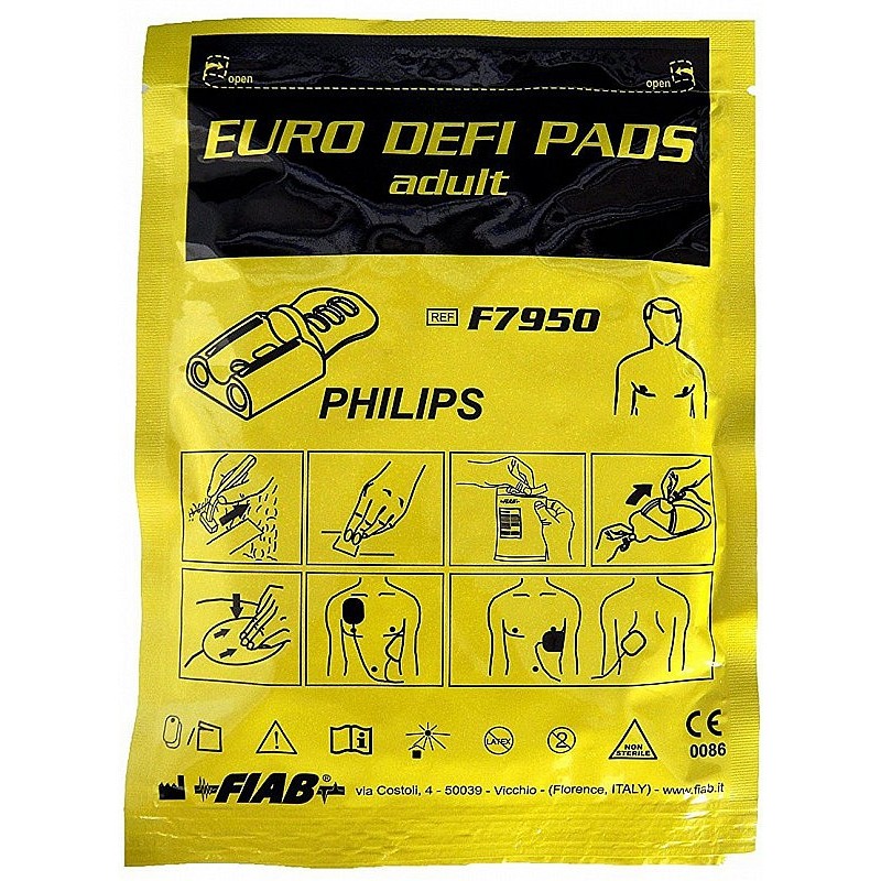 Paire de palettes pour défibrillateurs philips laerdal medical heartstart fr3 aed, avec module ecg m3860a et m3861a - 1 paire f7