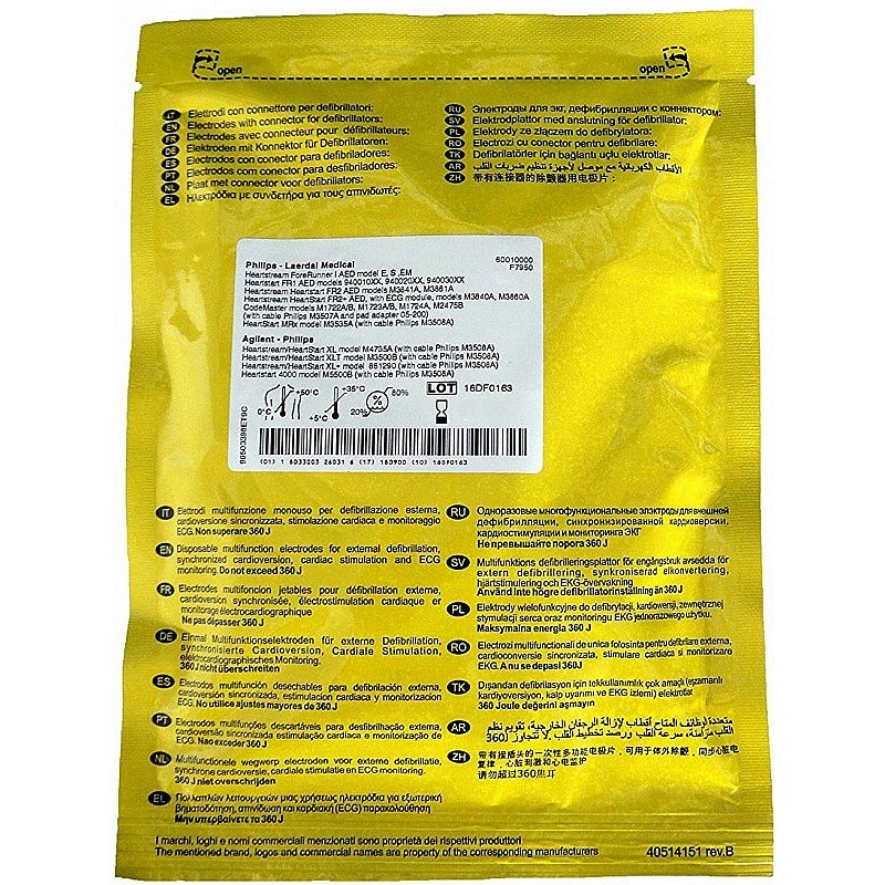 Laerdal medical heartstart fr3 aed philips defibrilátorové podložky, s ekg modulem m3860a a m3861a - 1 pár f7950