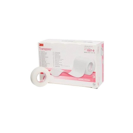 3m transpore - tynk perforowany z tworzywa sztucznego, 1527-0 - 12,5mm x 9,14m - 24 rolki