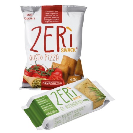 Zerìsnack sabor alecrim, 8 pacotes de 40 g de biscoito sabor alecrim