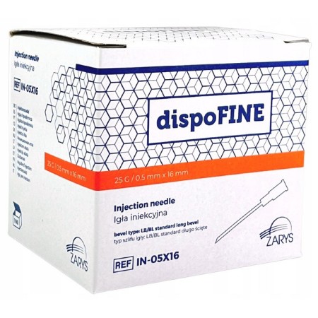 Sterile hypodermic needles 25g dispofine 0.5 x 16 mm orange - 100 pcs.