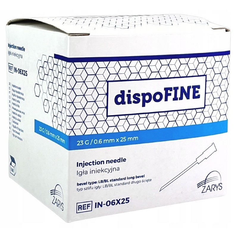 Injektionsnadeln 23g steril dispofine 0,6 x 25 mm blau - 100 stk.