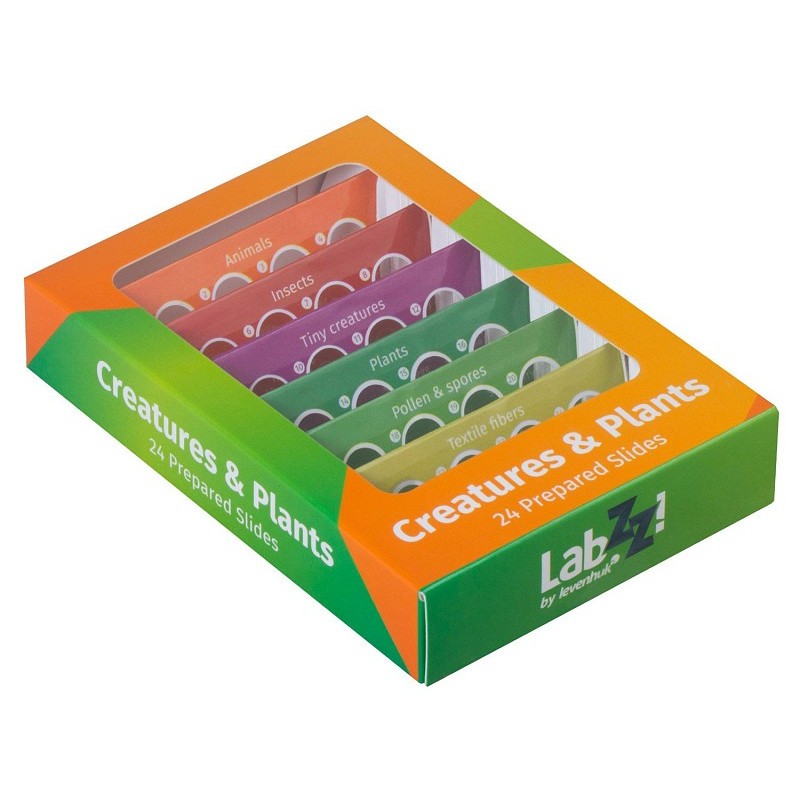 Levenhuk labzz cp24 juego de diapositivas preparadas plantas y animales