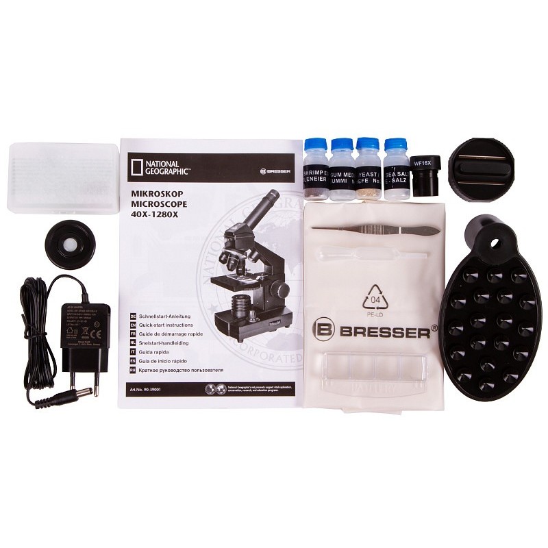 Mikroskop bresser national geographic 40–1280x z uchwytem na smartfona
