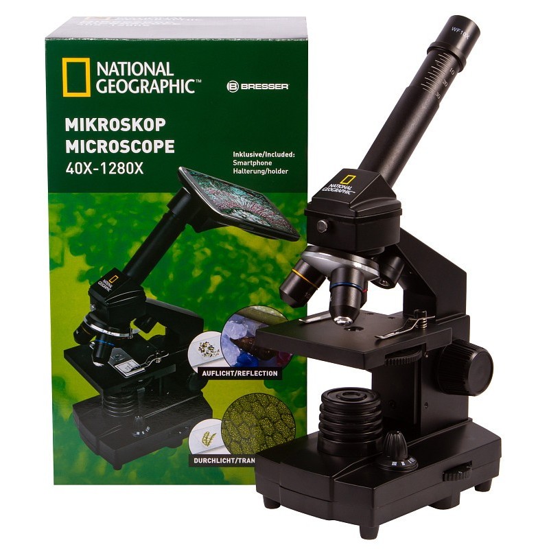 Bresser national geographic microscope 40–1280x with smartphone holder