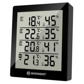 Bresser Temeo Hygro Quadro Thermometer & Hygrometer, Schwarz