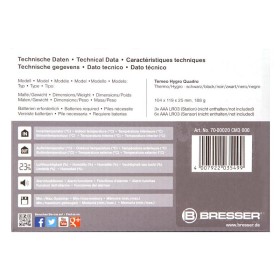 Termometru și higrometru bresser temeo hygro quadro, negru