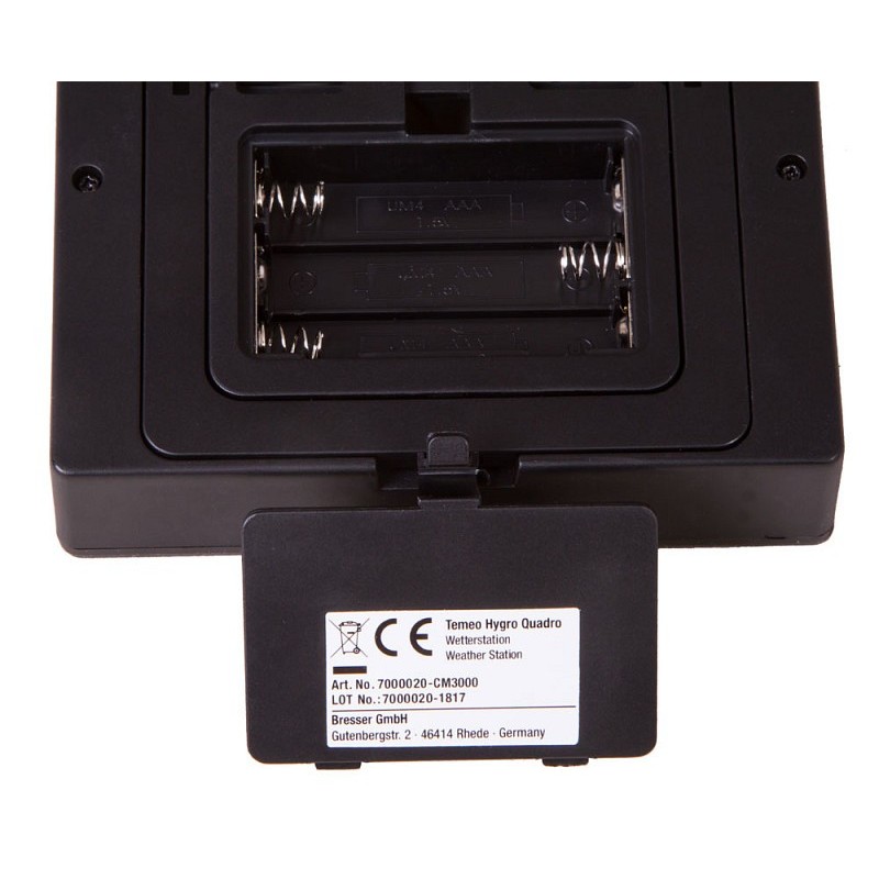 Bresser temeo hygro quadro thermomètre et hygromètre, noir