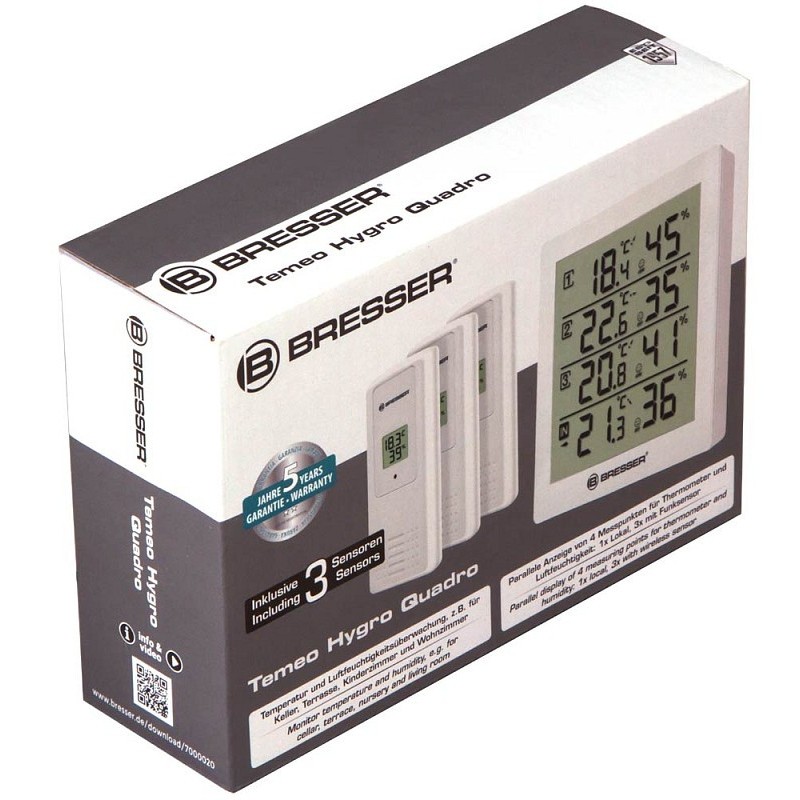 Bresser temeo hygro quadro weerstation, zwart