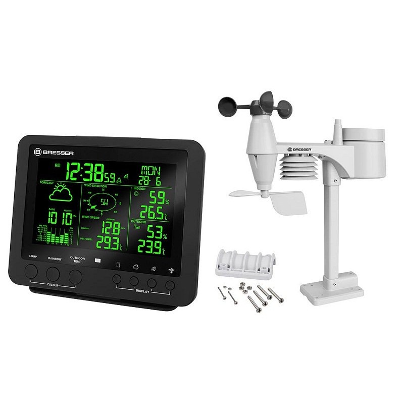 Bresser 5-in-1 weerstation met kleurendisplay, zwart
