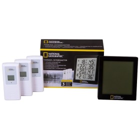 Bresser national geographic thermo-hygrometer mit 4 unabhängigen messungen, schwarz