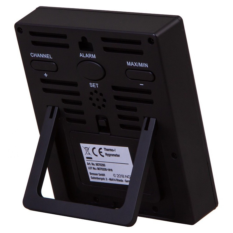 Bresser national geographic termohigrómetro con 4 mediciones independientes, negro